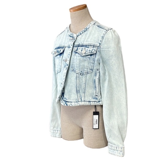 Blank NYC NWT Cropped Jacket Light Acid Wash Blue Denim Size Small - Picture 3 of 16